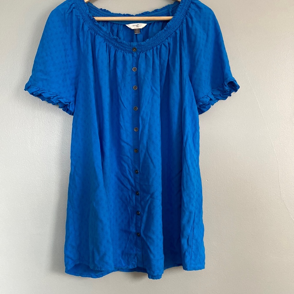 NWOT pretty blue Terra & Sky top size 0X/14W